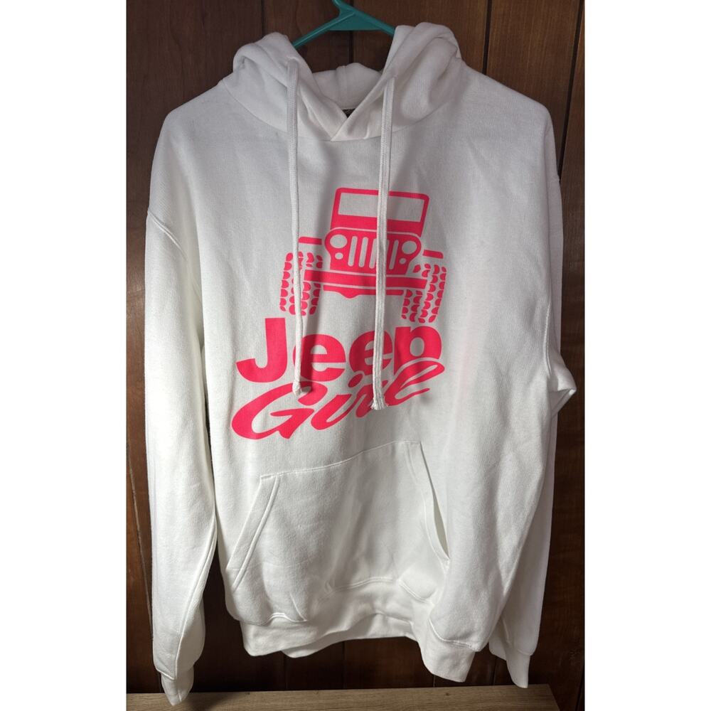 Jeep Hot Pink Women’s BW Attire White Large Sweatshirt LL